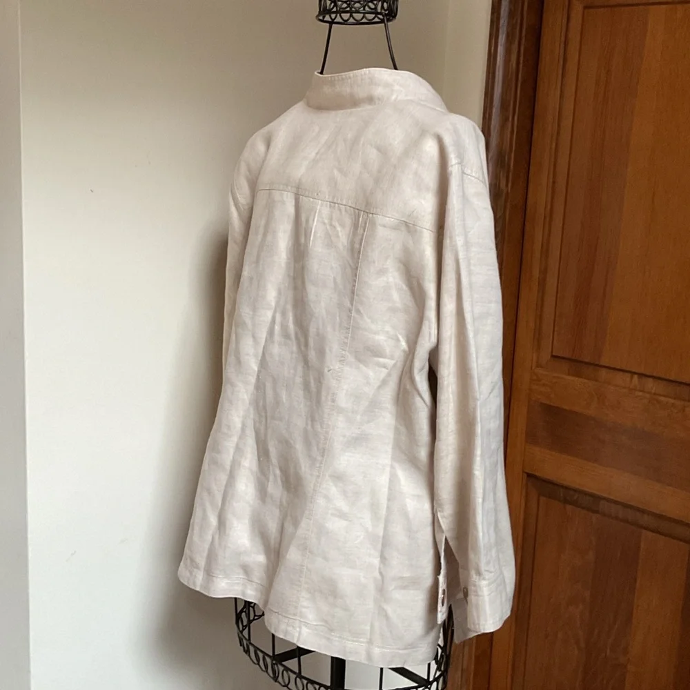 Chico’s Reversible Linen Jacket, New, 2/L - Picture 5 of 7